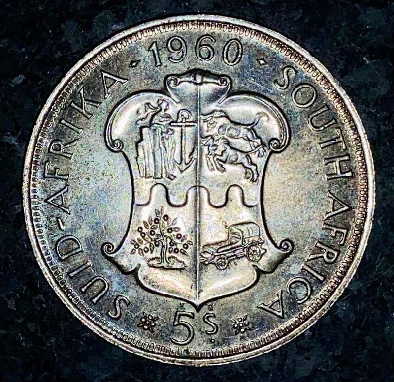 SA Union silver 5 shilling 1960 good condition