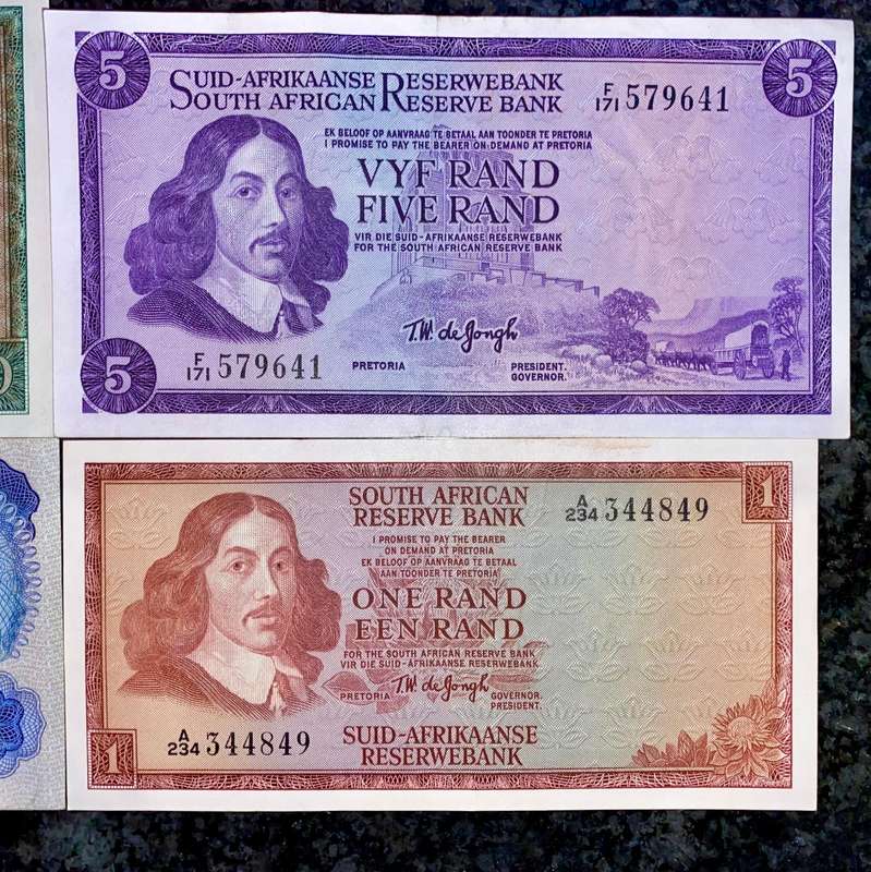 Complete Set Tw De Jongh R10 to R1 - UNC-AUNC 1967-1975(1 bid takes all)
