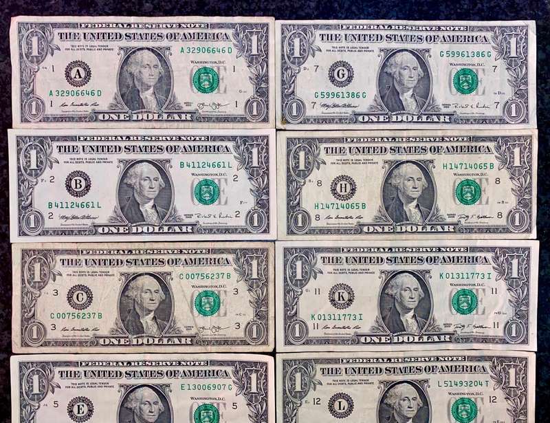 USA Set 1 dollar - A to L - Federal Reserves 1995-2013 (1 bid takes all)