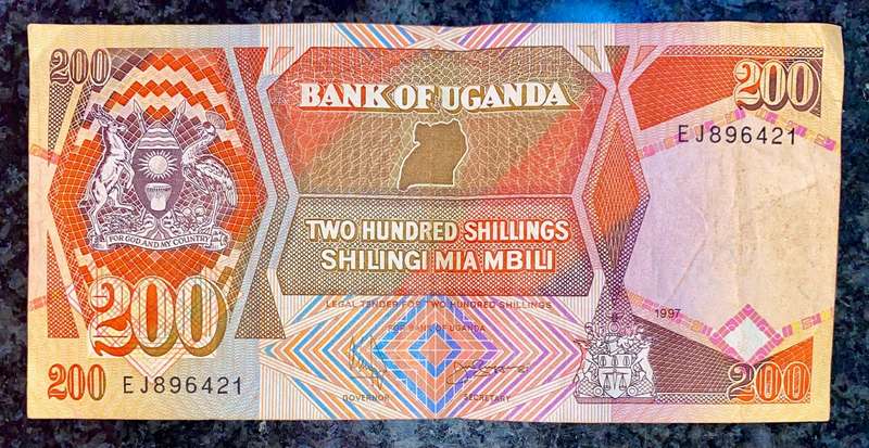 Uganda 200 shillings 1997