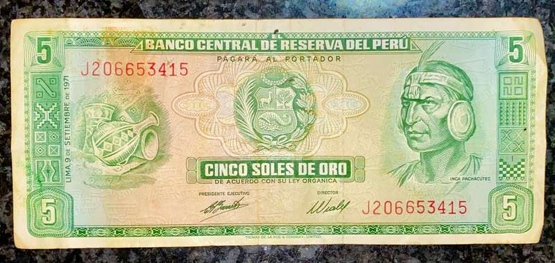 PERU 5 SOLES 1971