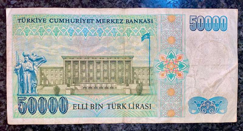 Turkey 50,000 lirasi 1970