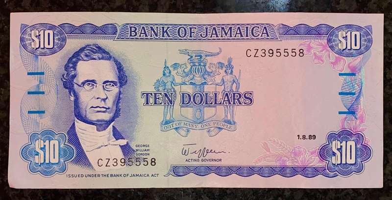 Jamaica 10 dollars 1989