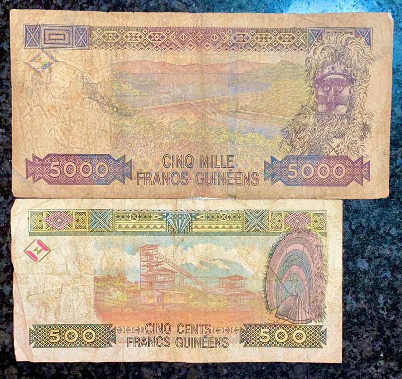 GUINEA SET 5000 FRANCS & 500 FRANCS 1960 ( 1 BID TAKES ALL)