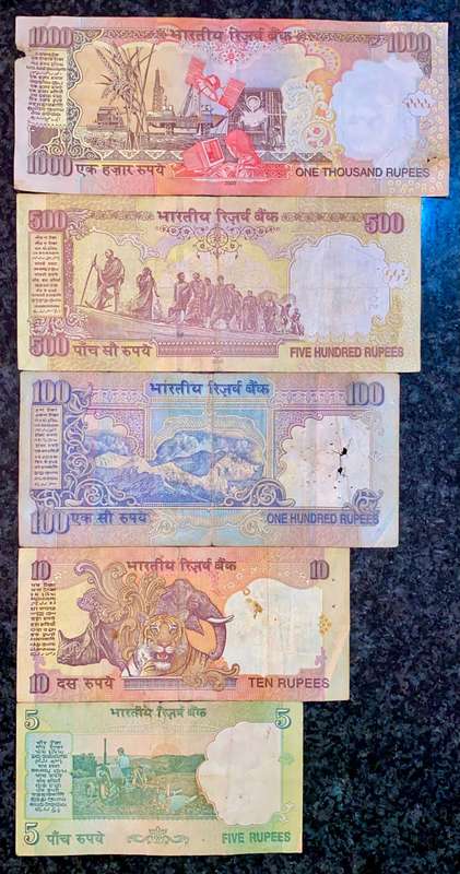 India set 1000 rupees to 5 rupees nd (1 bid takes all)
