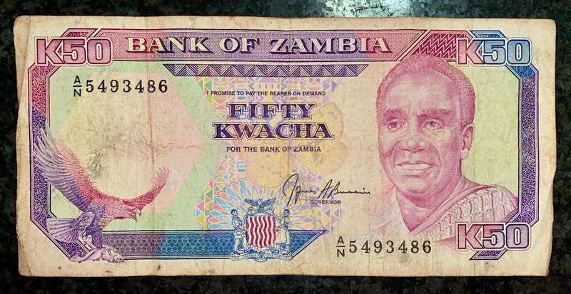 ZAMBIA 50 KWACHA 1989