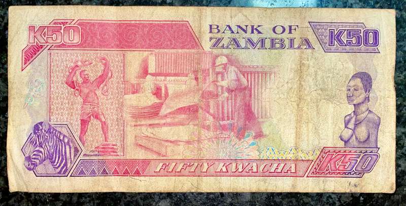 ZAMBIA 50 KWACHA 1989