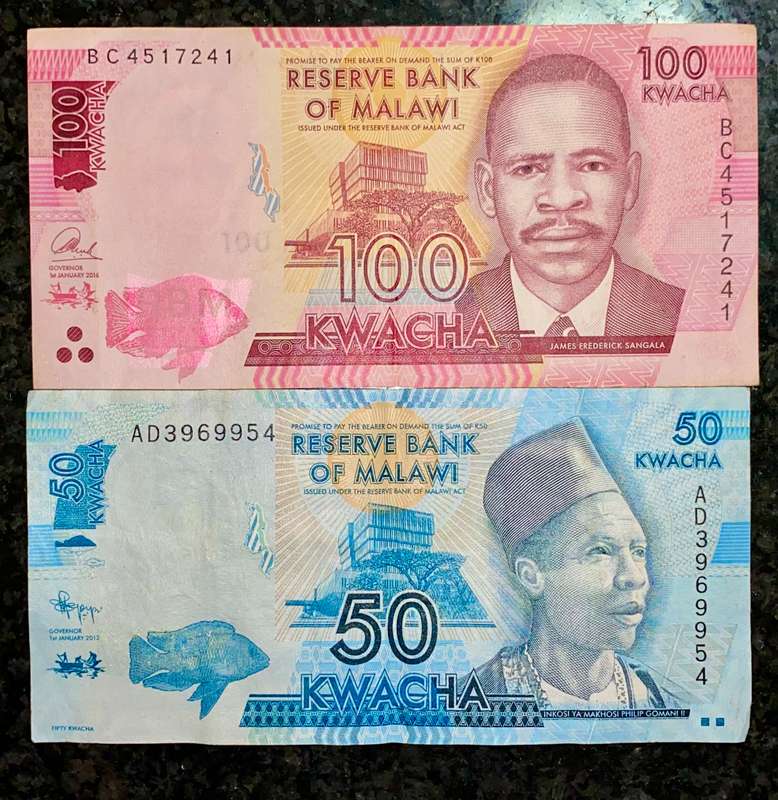 MALAW SET 100 KWACHA 2013 & 50 KWATCHA 2012 (1 BID TKAES ALL)