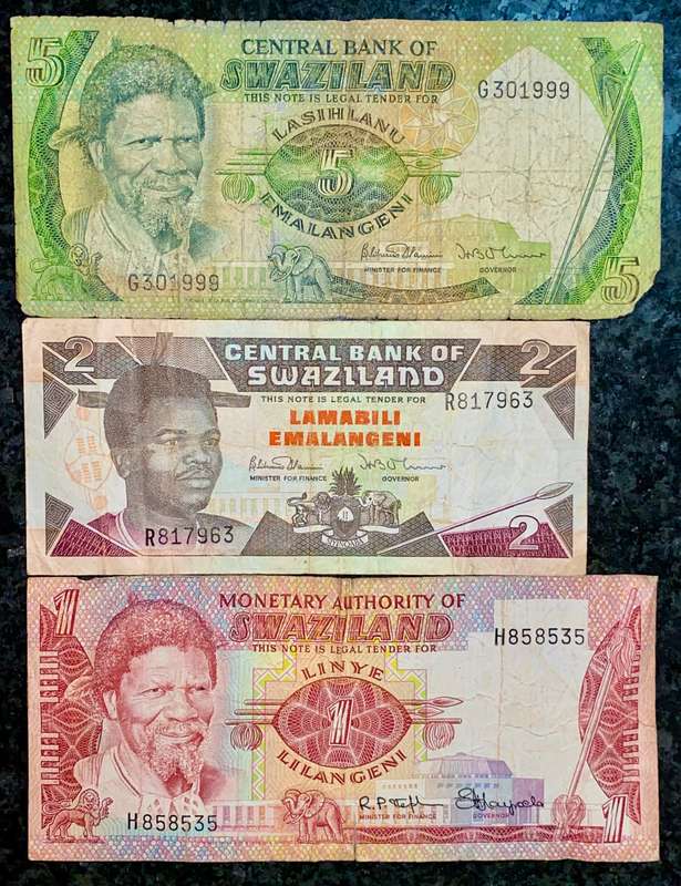 SWAZILAND SET 5 EMALANGENI TO 1 EMALANGENI  (1 BID TAKES ALL)