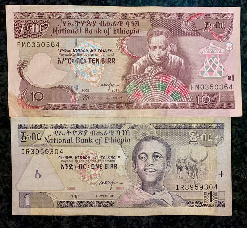 ETHIOPIA SET 10 BIRR 2009 & 1 BIRR 2000(1 BID TAKES ALL)