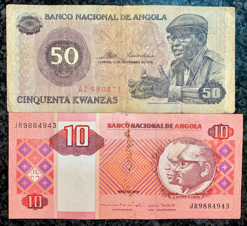 ANGOLA SET 50 KWANZA TO 10 KWANZA (1 BID TAKES ALL)