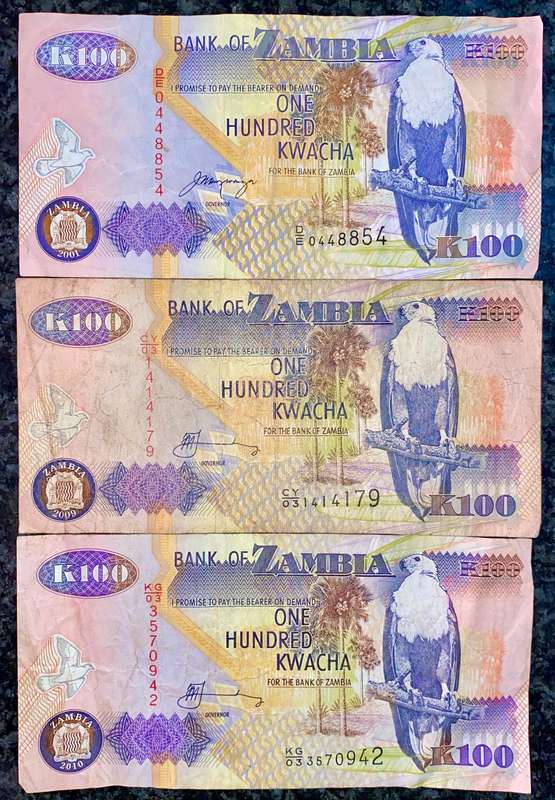 Zambia. 100 kwacha 2001/2010(1 bid takes all)