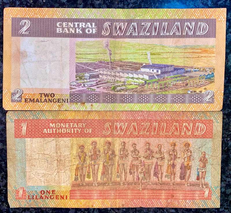 Swaziland. Set 1 Emalangeni & 2 emalangeni nd (1 bid takes all)