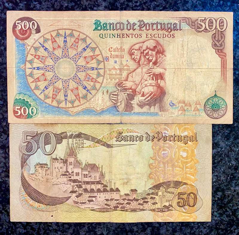 Portugal. set 500 escudos 1979 & 50 escudos 1980 (1 bid takes all)