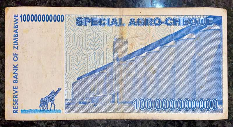 Zimbabwe 100 billion dollars 2008 Harare - 100% Authentic Banknote