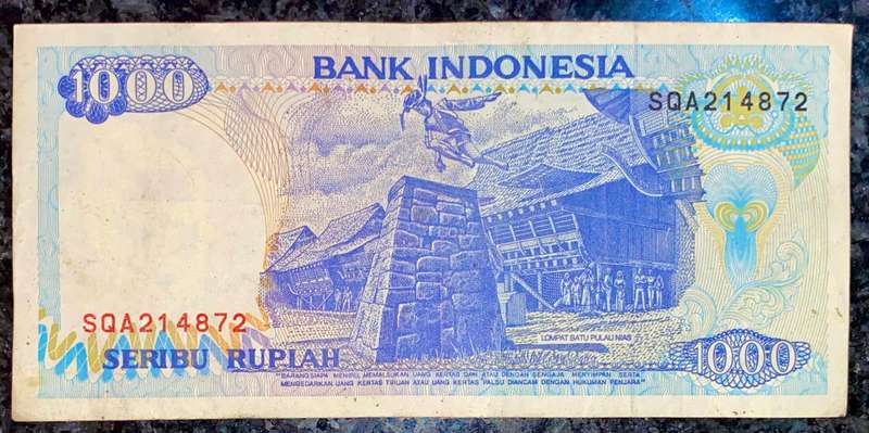 Indonesia 1000 rupiah 1992