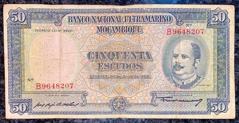 Mozambique. 50 escudos 1958