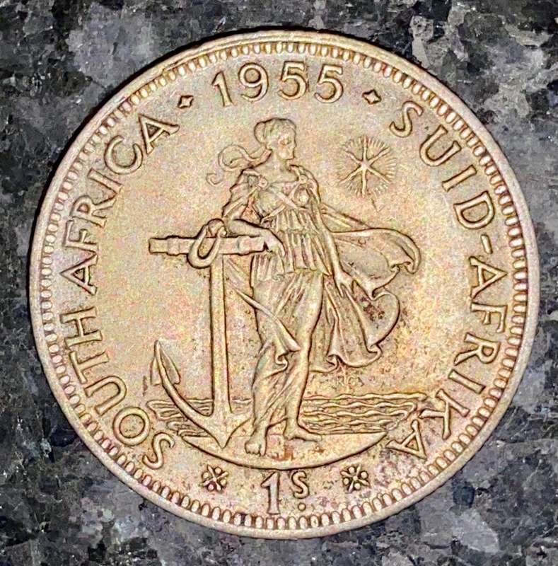 SA Union silver 1 shilling 1955