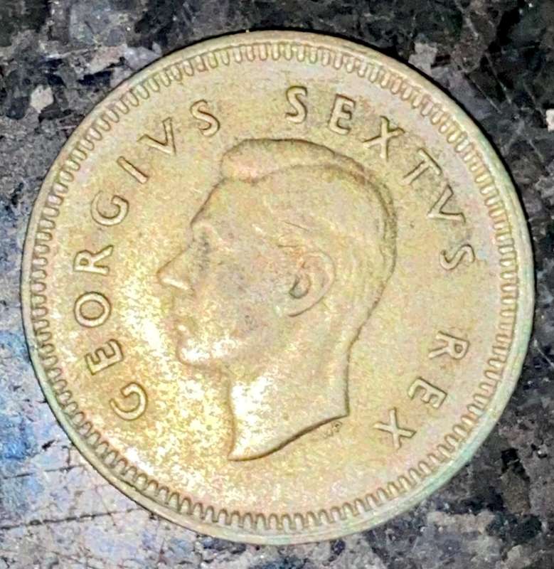 SA Union silver 3d threepence 1952