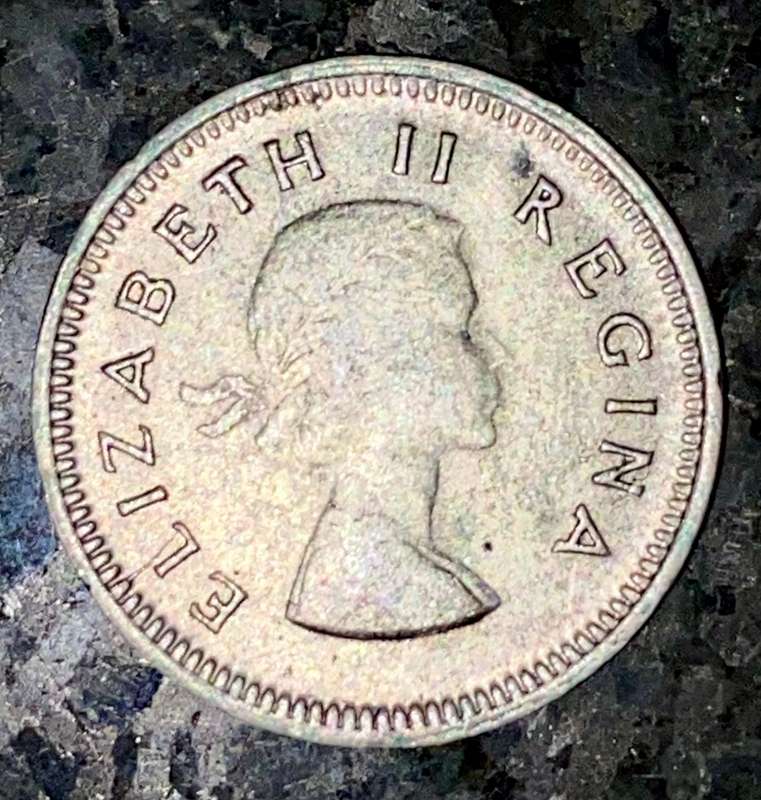 SA Union silver 3d threepence 1956