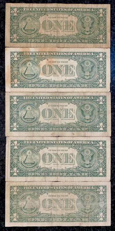 USA 5 X 1 dollars 2003-2017 (1 bid takes all)