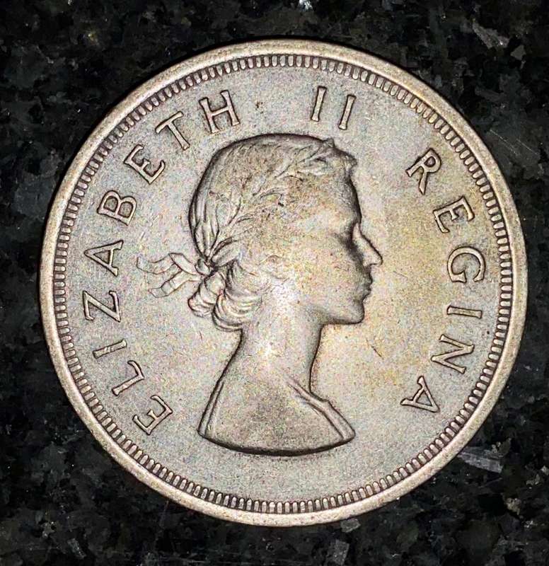 SA Union silver 5 shilling 1957 good condition