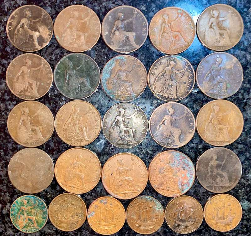 Great Britain set 1 penny & 1/2 penny from 1878 (1 bia takes all)