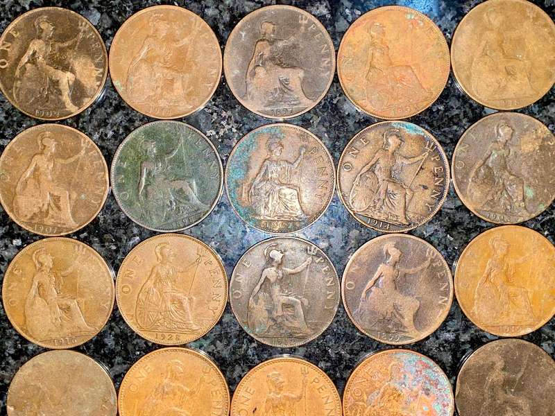 Great Britain set 1 penny & 1/2 penny from 1878 (1 bia takes all)