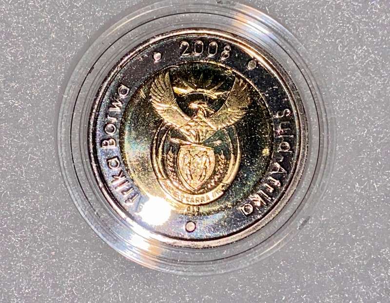 SOUTH AFRICA OOM PAUL MINTMARK R5 -- 2008 -- ORIGINAL BOX WITH CERTIFICATE IN CAPSULE