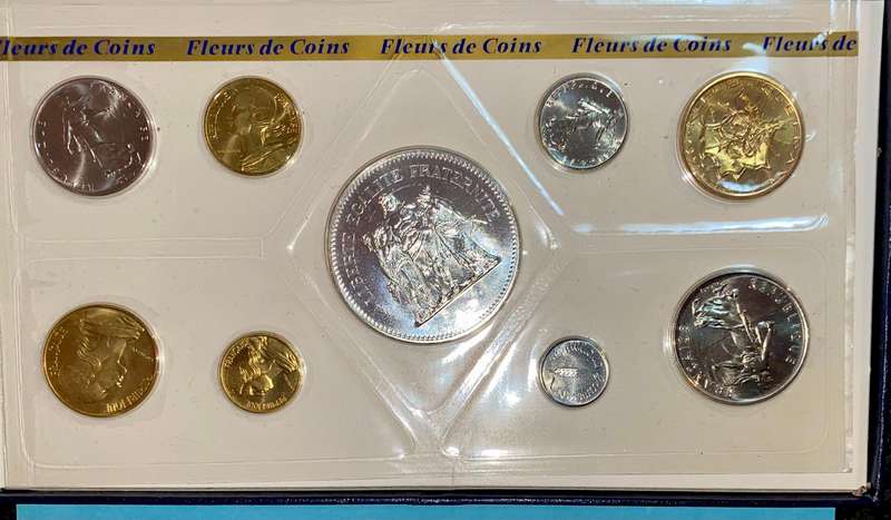 France Mint Set Fleur-de-coin - Monnaie de Paris Silver 50 francs to 1/2 franc 1978 unc boxed sealed