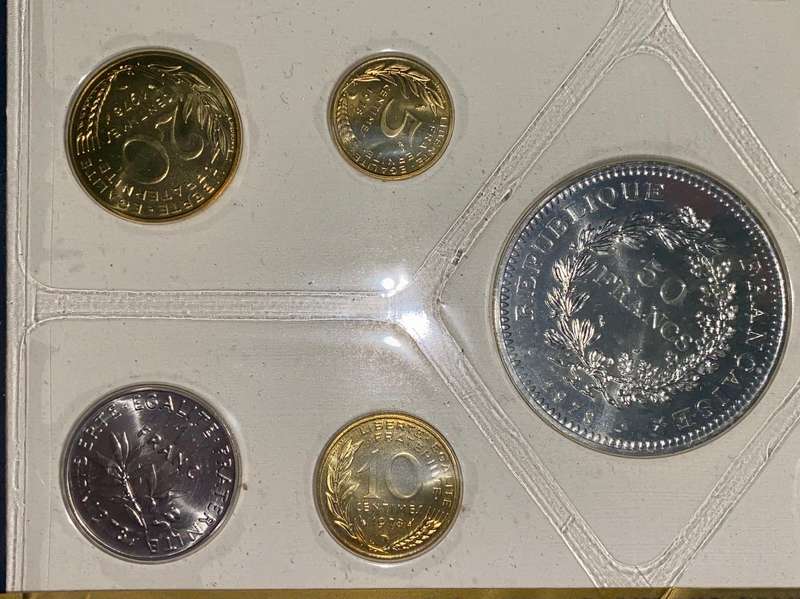 France Mint Set Fleur-de-coin - Monnaie de Paris Silver 50 francs to 1/2 franc 1978 unc boxed sealed