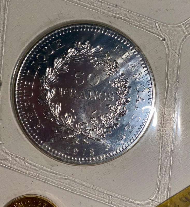France Mint Set Fleur-de-coin - Monnaie de Paris Silver 50 francs to 1/2 franc 1978 unc boxed sealed