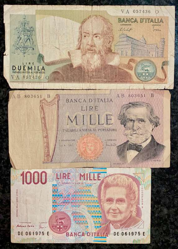 ITALY SET 2000 LIRE - 1000 LIRE 1969-1990 (1 BID TAKES ALL)