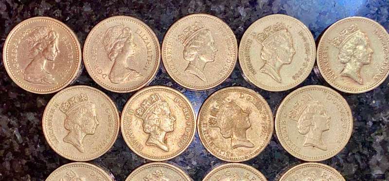 Great Britain. Collection 1 pound 1983-84-85-86-88-89-90-92-93-96-97-01-02-05-12-16-17