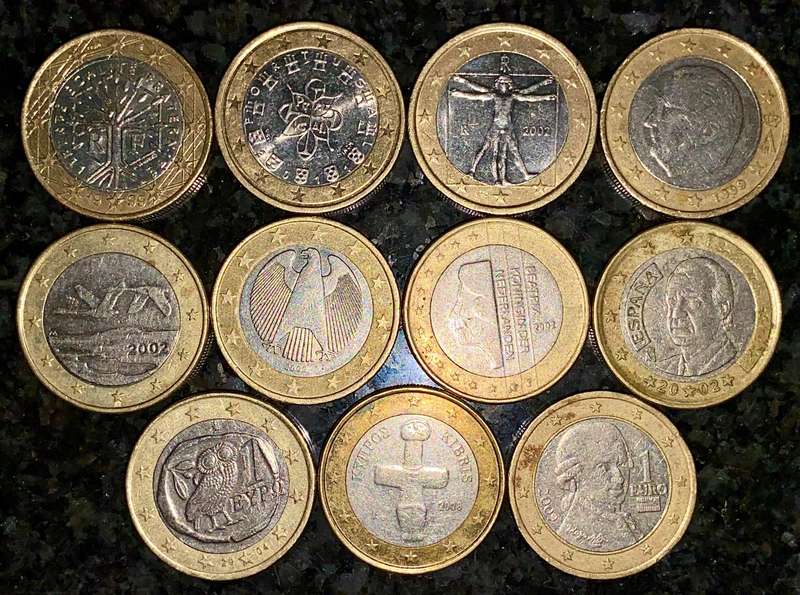 Euro Set - 11 countries - 1 Euro - all different (1 bid takes all)