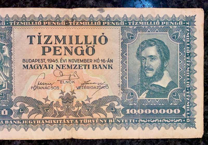 Hungary 10 million pengo 1945