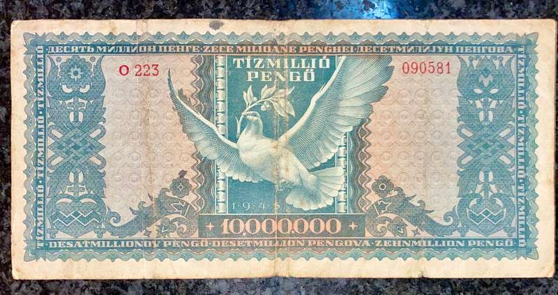 Hungary 10 million pengo 1945