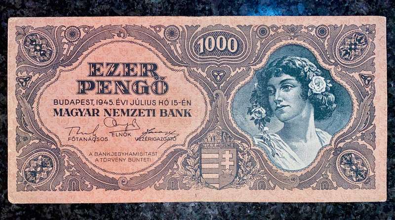 Hungary 1000 pengo 1945 WW2