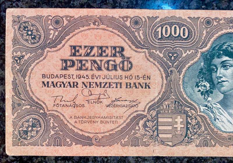 Hungary 1000 pengo 1945 WW2