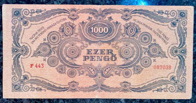 Hungary 1000 pengo 1945 WW2