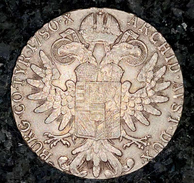 Austria Silver 1 Thaler 1780 -- 83% silver