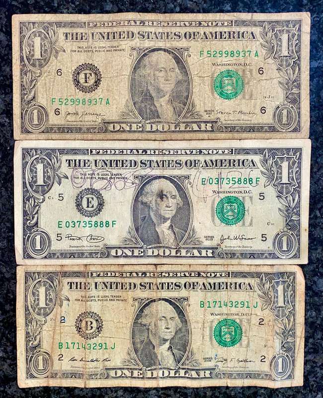 USA Set 1 dollar - B - F - E - Federal Reserves 2003/09/17 (1 bid takes all)