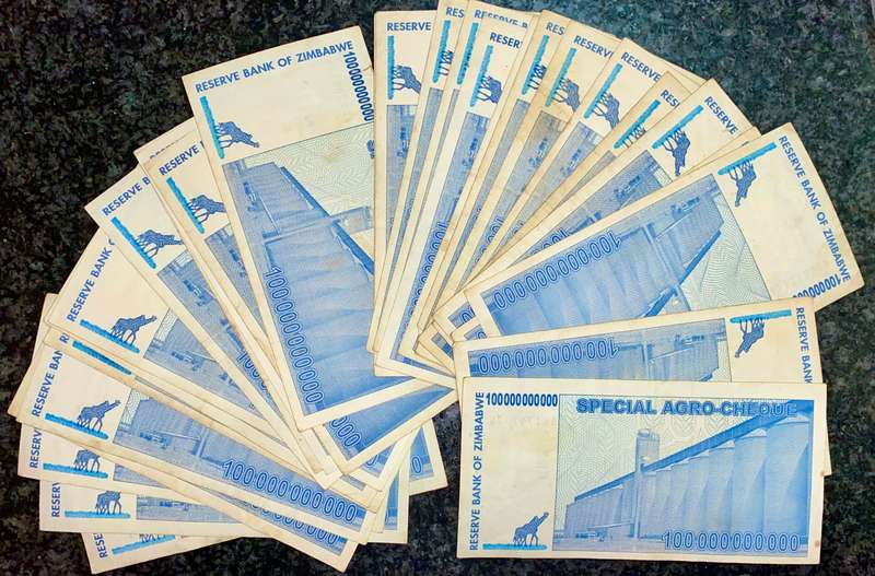 ZIMBABWE 100 BILLION DOLLARS 2008 ARGO CHEQUE (BID PER NOTE) 11 AVAILABLE