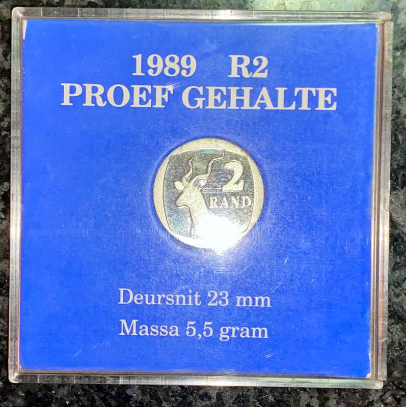 SOUTH AFRICA PROOF R2 -- 1989 -- IN ORIGINAL S A MINT CASE