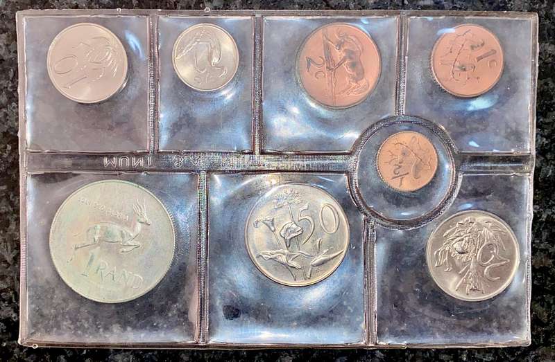 South Africa. Unc Coin Set Silver R1 to 1/2 cent 1971 sealed from SA Mint