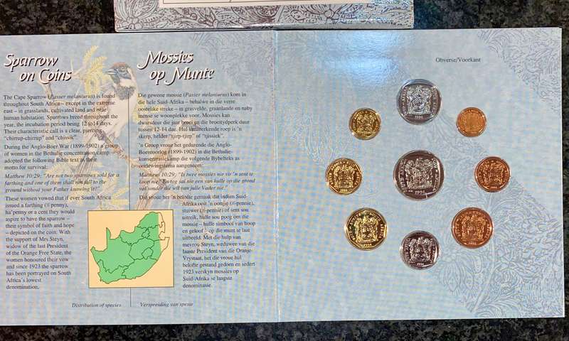 South Africa. uncirculated coin set 1994 in original packaging