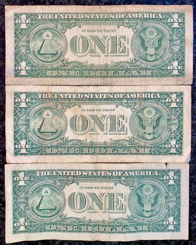 USA Set 1 dollar - B - K - F - Federal Reserves 2003/06/2017 (1 bid takes all)