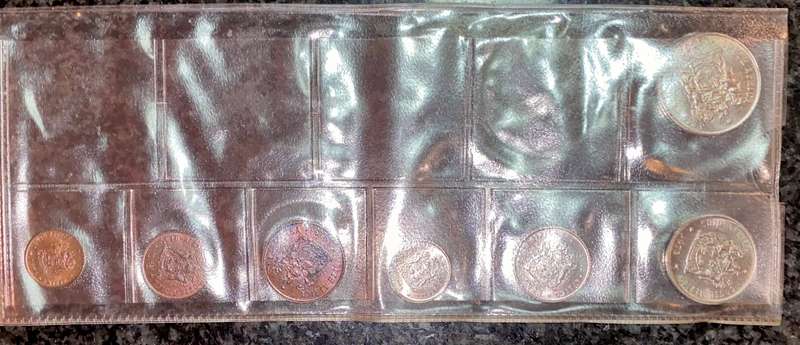 SOUTH AFRICA PROOF SET 50 CENT TO 1/2 CENT -- 1973 -- IN COIN HOLDER