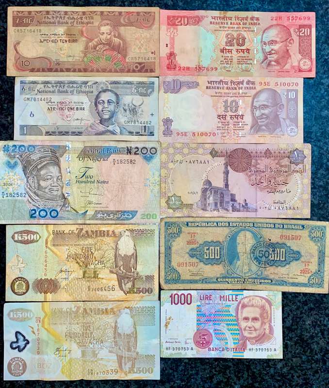 INTERNATIONAL LOT ETHIOPIA - INDIA - EGYPT +MORE (1 BID TAKES ALL 10)