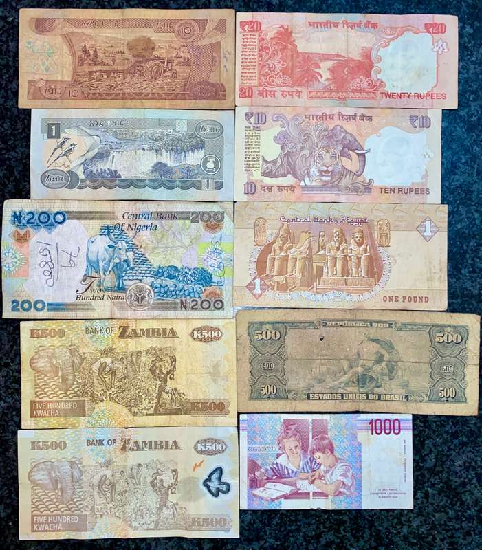 INTERNATIONAL LOT ETHIOPIA - INDIA - EGYPT +MORE (1 BID TAKES ALL 10)